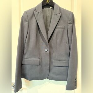 Theory Women Navy Blazer In Size 4 - Wool Blend (Dry Cleaned)